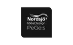 Svart logotyp för Nordsjö Idé & Design PeGe:s med rundad fyrkantig form.