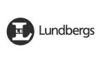 Lundbergs logotyp med ikon och företagsnamn i svart text.