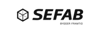 SEFAB-logotyp med geometrisk kubikon och texten "Bygger framtid"